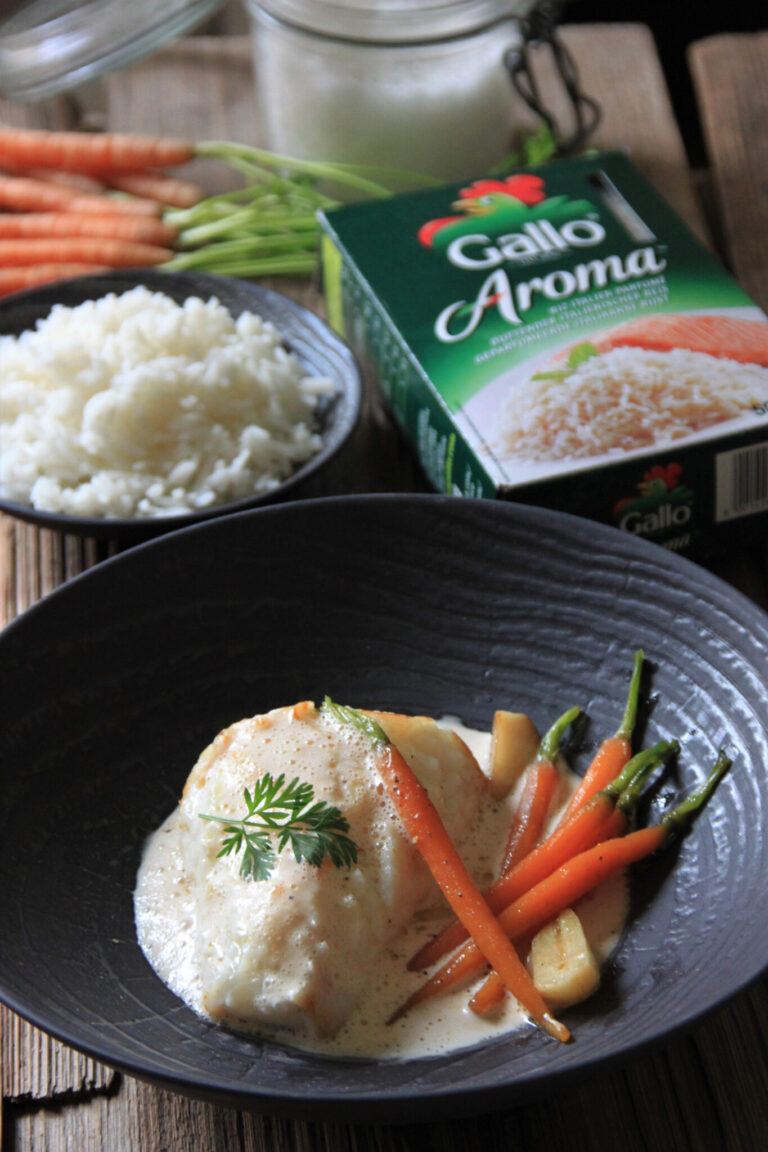Lotte sauce gingembre et carottes glacées