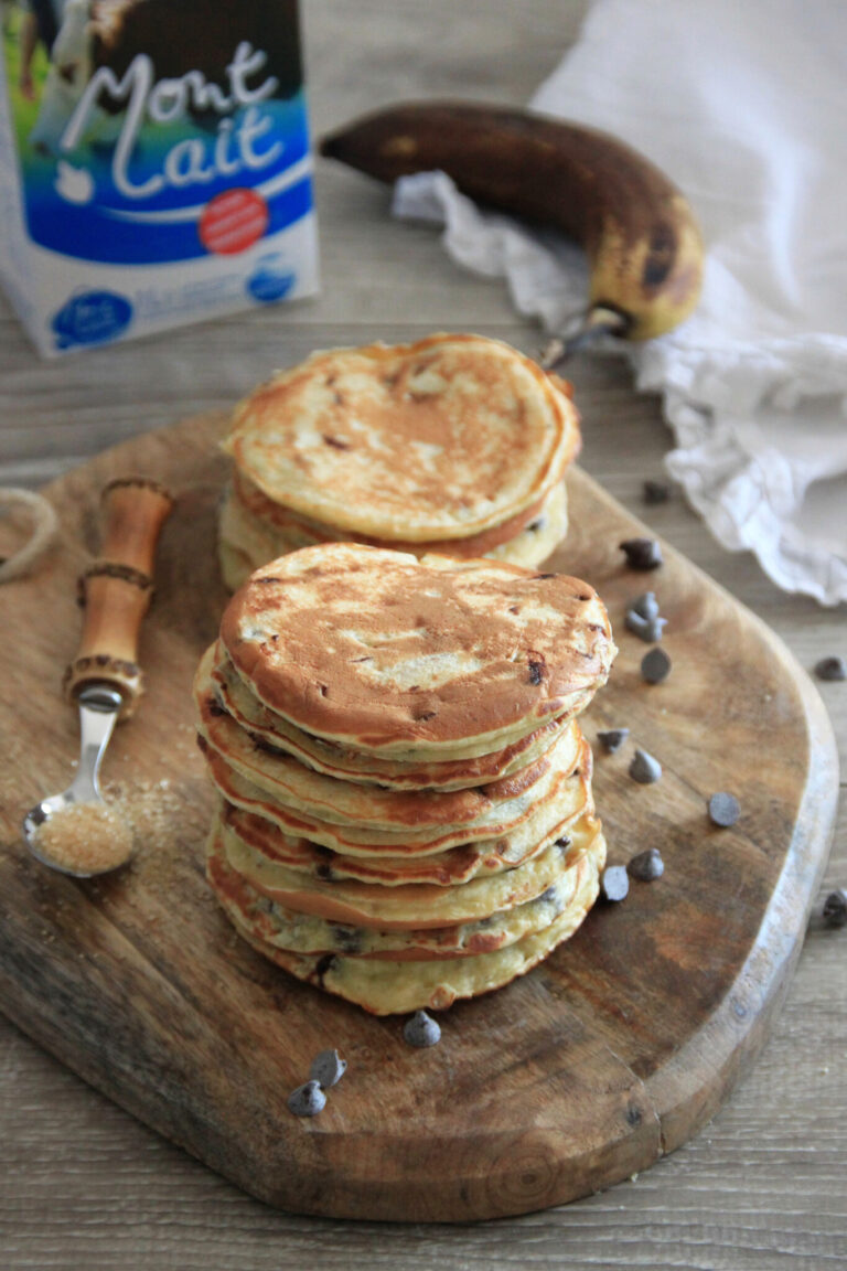 Pancakes à la banane et aux pépites de chocolat
