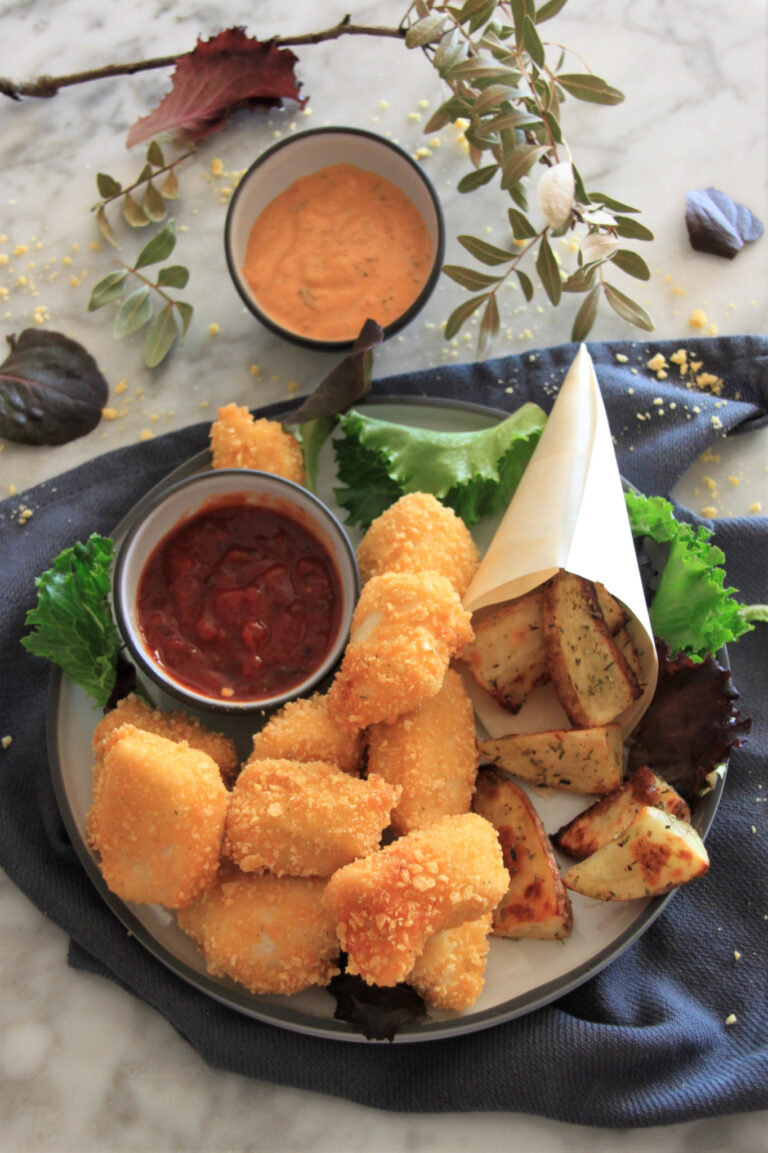 Nuggets de poulet panés au chips de lentille